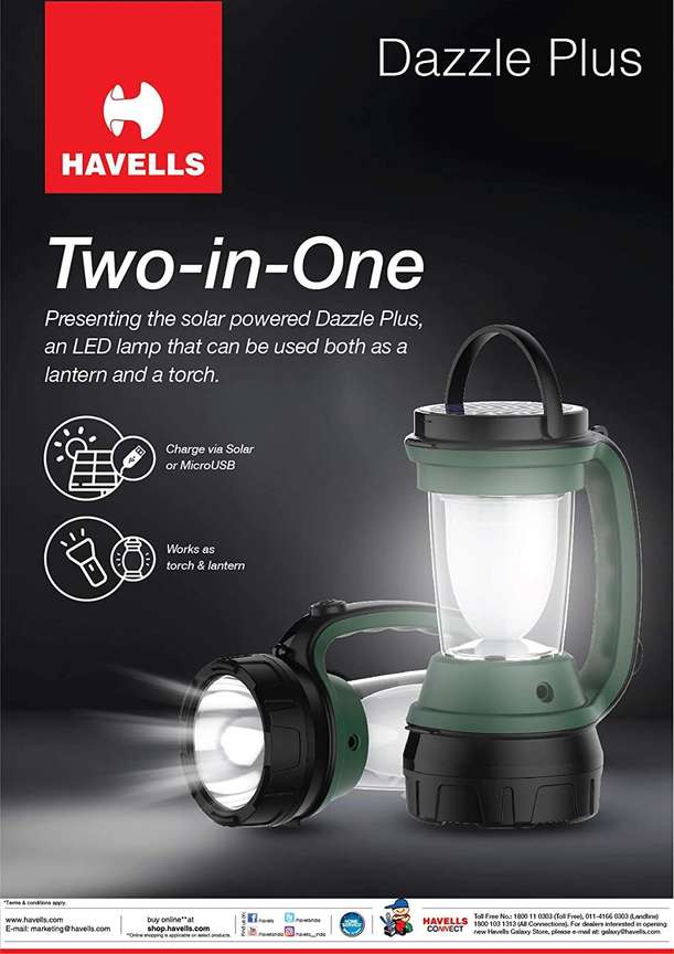 HAVELLS Dazzle plus Solar 5 hrs Lantern Emergency Light Price in India Buy HAVELLS Dazzle plus Solar 5 hrs Lantern Emergency Light Online at Flipkart