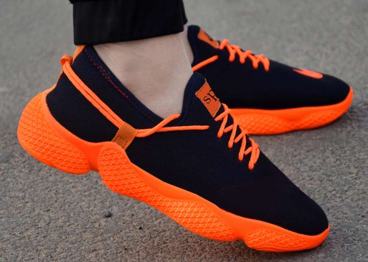 1AAROW Black Orange Solid Lace Up Sports Shoes Running Shoes For Men Buy 1AAROW Black Orange Solid Lace Up Sports Shoes Running Shoes For Men Online at Best Price