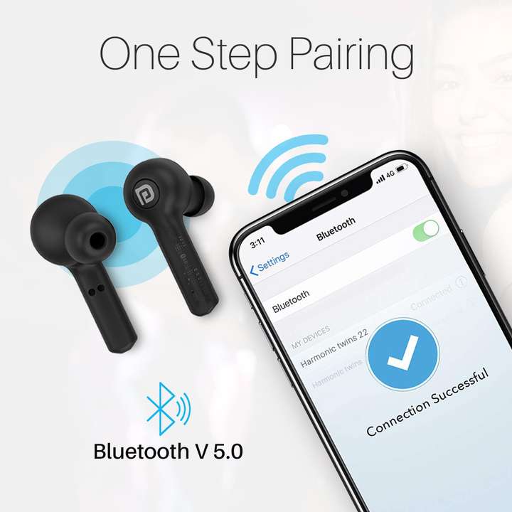 Portronics harmonics twins 22 smart tws earpods bluetooth headset new arrivals