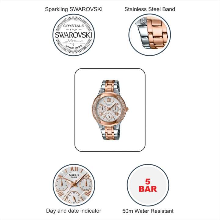 CASIO SHE 3809SG 7AUDR Sheen SHE 3809SG 7AUDR Analog Watch For Women Buy CASIO SHE 3809SG 7AUDR Sheen SHE 3809SG 7AUDR Analog Watch For Women SX176 Online at Best Prices in India