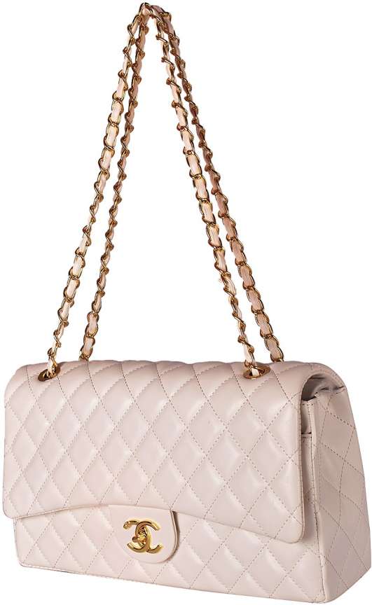 Chanel White Sling Bag Jumbo Caviar Quilted Flapover Sling HandBag For Women 13 8 5 Inch White Price in India Flipkart