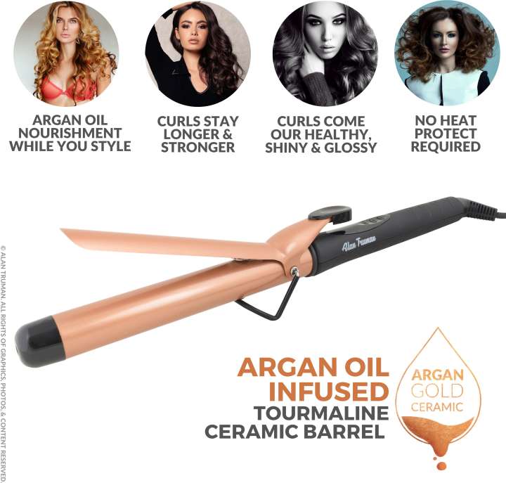 Alan Truman Argan Gold Hair Curler 22mm Electric Hair Curler Price in India Buy Alan Truman Argan Gold Hair Curler 22mm Electric Hair Curler online at Flipkart