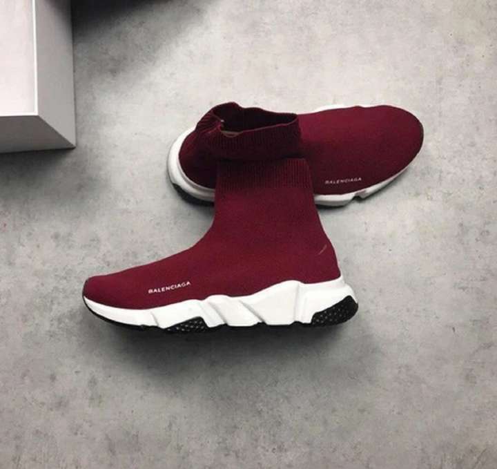 Balenciaga speed trainer burgundy best sale