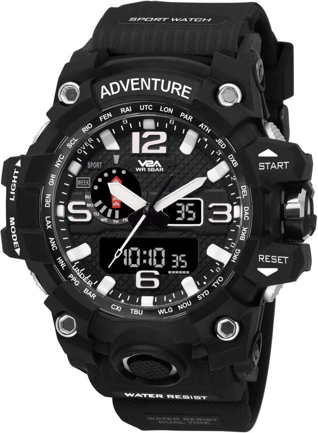 V2A Analog Digital Watch For Men Buy V2A Analog Digital Watch For Men Army Black Chronograph Shockproof Waterproof Analog Digital Date Display Sports Online at Best Prices in India Flipkart