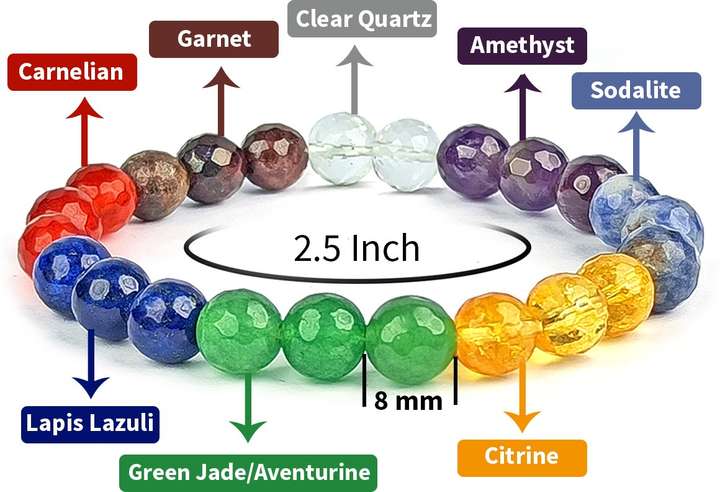 REIKI CRYSTAL PRODUCTS Stone Beads Agate Crystal Quartz Bracelet