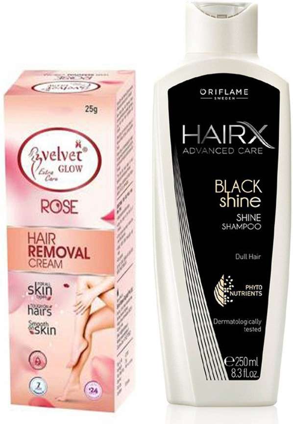 velvet Glow Hair removal cream 25g and oriflame hairx Black Shine Shampoo 250ml Price in India Buy velvet Glow Hair removal cream 25g and oriflame hairx Black Shine Shampoo 250ml online at Flipkart ...