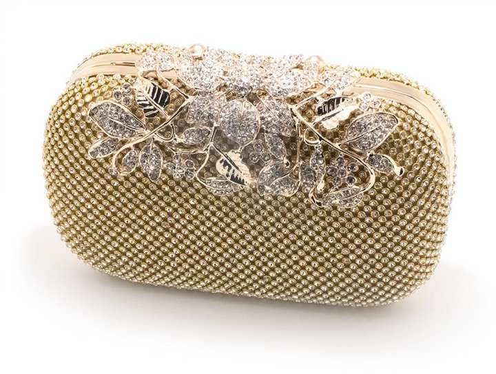 Gold diamond clutch hot sale