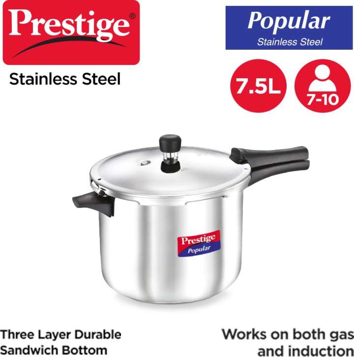 Prestige Popular 7.5 L Outer Lid Pressure Cooker Price in India Buy Prestige Popular 7.5 L Outer Lid Pressure Cooker online at Flipkart