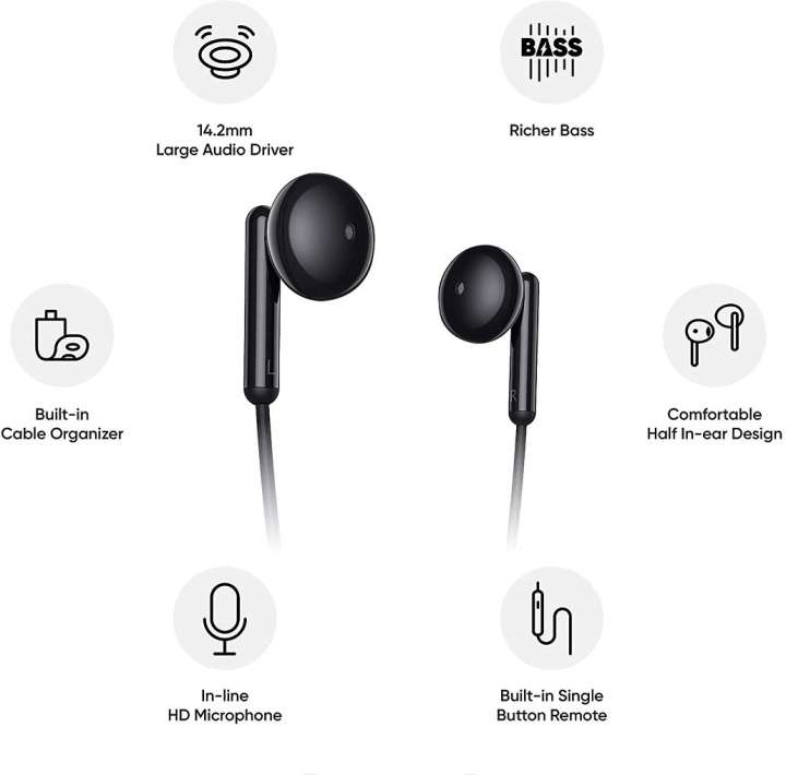 realme Buds Classic RMA2001 Wired Earphones with HD Microphone Wired