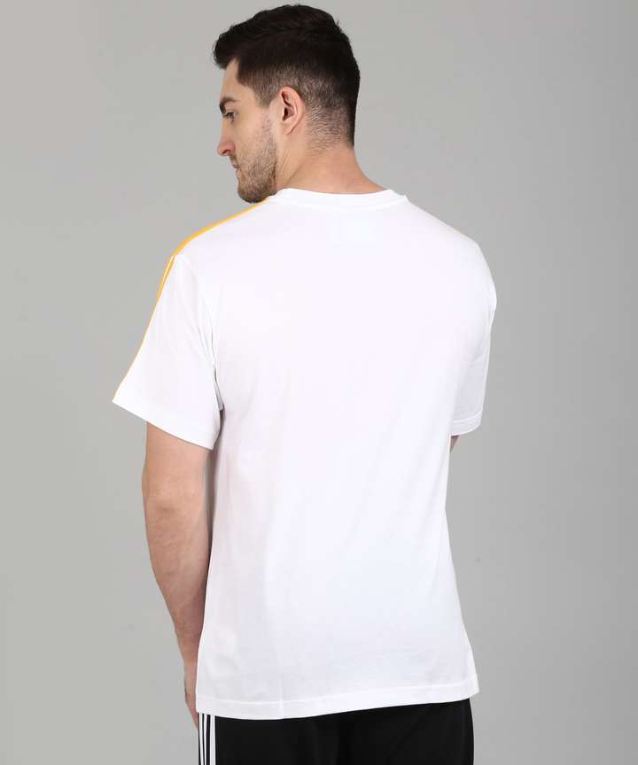 ADIDAS ORIGINALS Sporty Men Round Neck White T Shirt