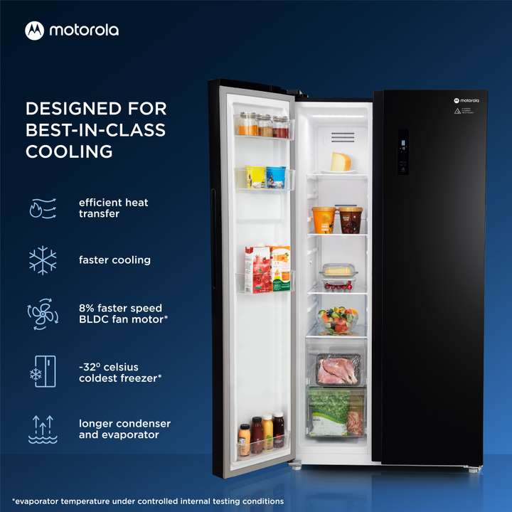 Motorola 592 L Smart Wifi Enabled Frost Free Side by Side Refrigerator