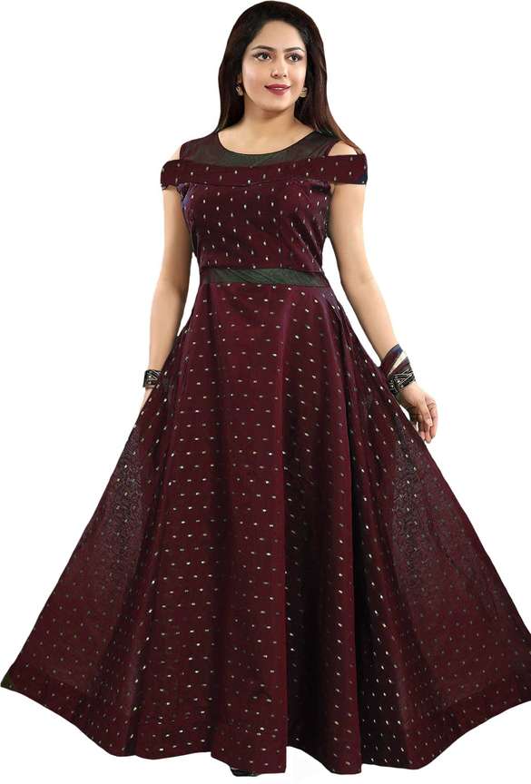 jsv fashion Flared A line Gown Price in India Buy jsv fashion Flared A line Gown online at Flipkart