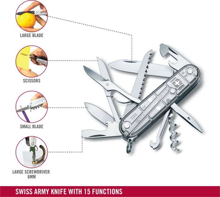 Victorinox 1.3713.T7 Huntsman Silvertech 15 Multi utility Knife Price in India Reviews Ratings Specifications Flipkart