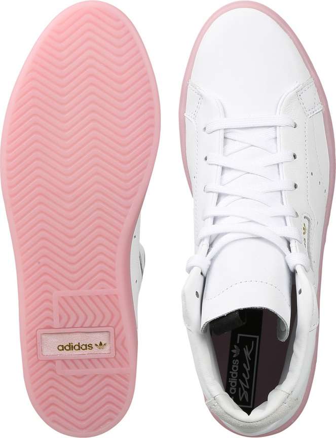 Adidas sleek mid white pink top