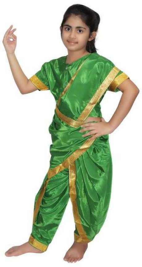 KAKU FANCY DRESSES Marathi Girl Lavni Folk Dance Costume with Jewellery for Girls Green 3 4 Years Kids Costume Wear Price in India Buy KAKU FANCY DRESSES Marathi Girl Lavni Folk