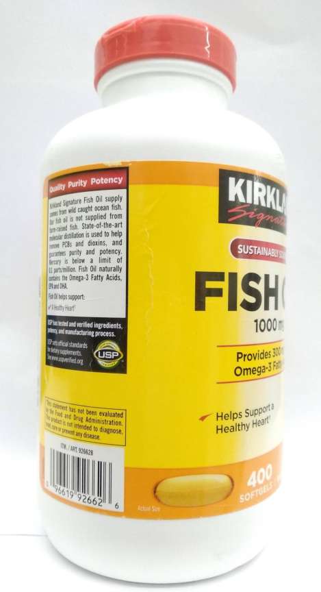 KIRKLAND Signature Fish Oil 1000 mg 400 softgels Price in India Buy KIRKLAND Signature Fish Oil 1000 mg 400 softgels online at Flipkart