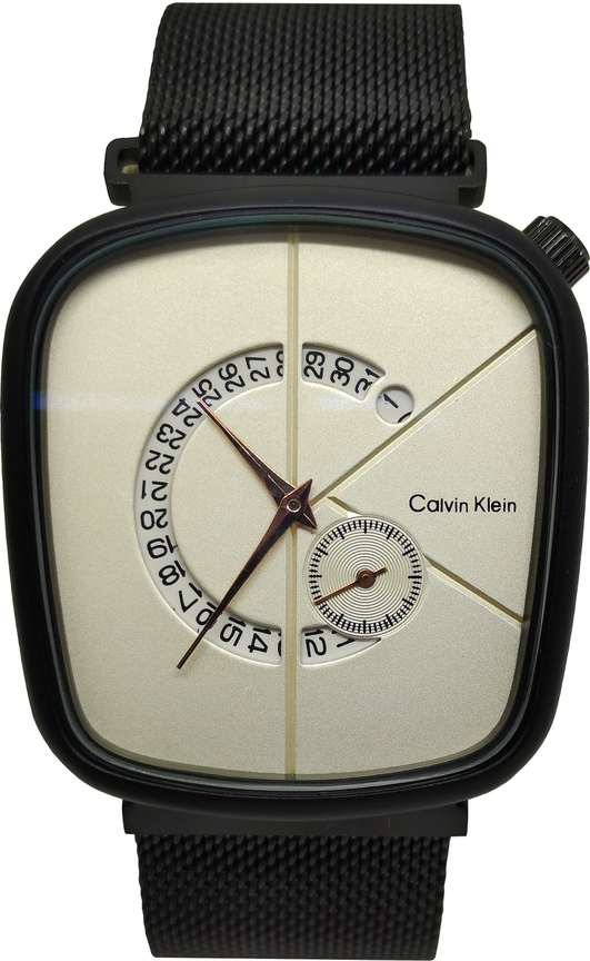 BLUETAG Ck Watch Square Calvin Klein White Dial Black Magnetic Metal Strap Watch With Date On Display Analog Watch For Men Women Buy BLUETAG Ck Watch Square Calvin