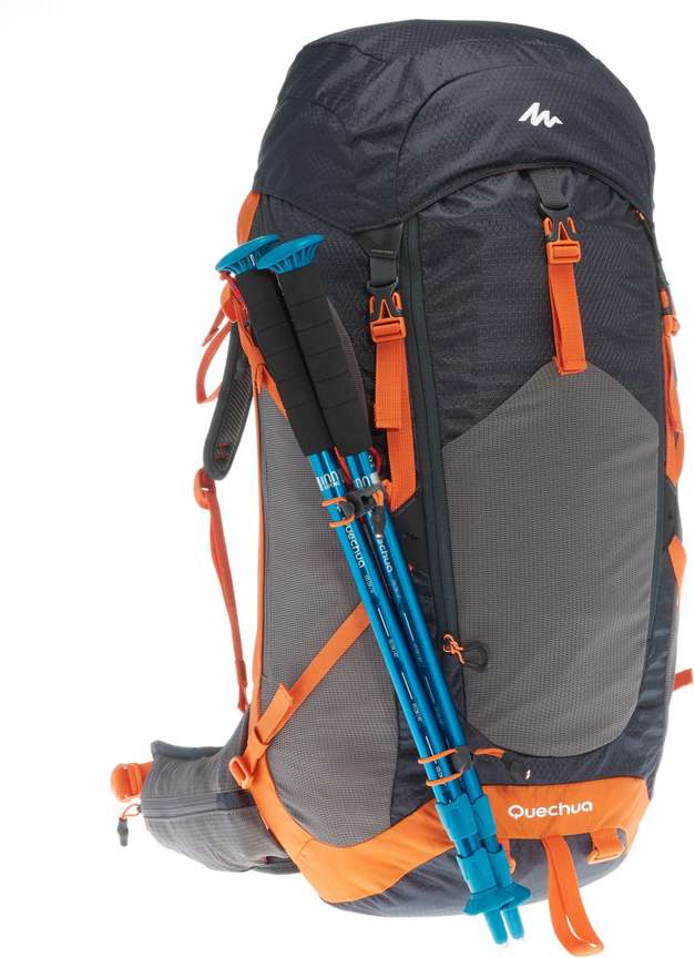 QUECHUA by Decathlon Hiking Backpack 40L with Raincover MH500 Black Orange 40 L Backpack Multicolor Price in India Flipkart