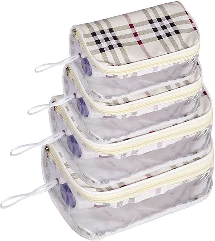 PRISMAXIC 4 Multipurpose Transparent Travel Pouch Makeup Toiletry Kit Bag Cosmetic Pouch for Women Makeup Organizer Bag Multi Travel Toiletry Kit Multi Price in India Flipkart