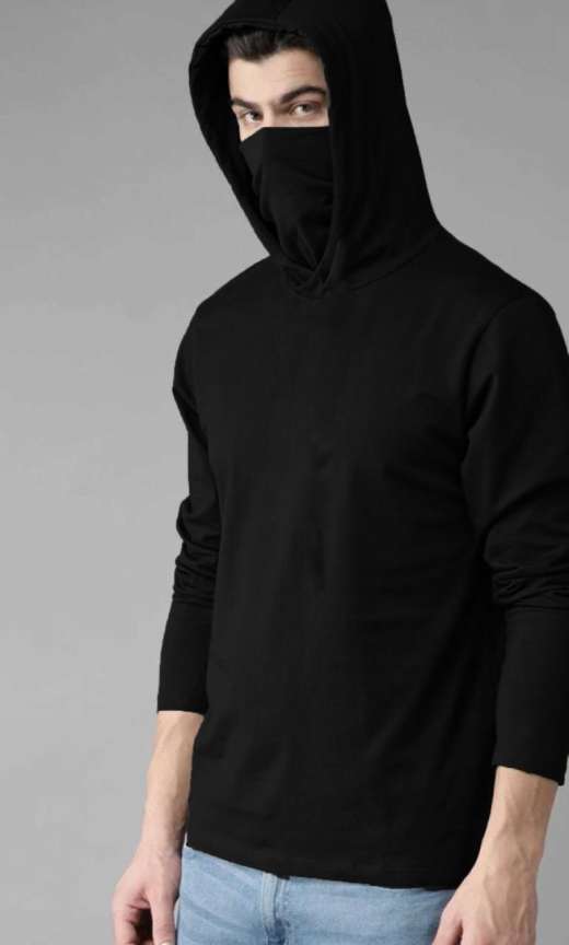 Buy Rawhit Solid Men Hooded Neck Black T-Shirt Online at Best Prices in  India | Flipkart.com