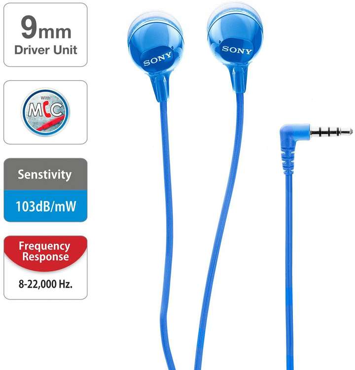 Sony ex14ap wired headset with mic top