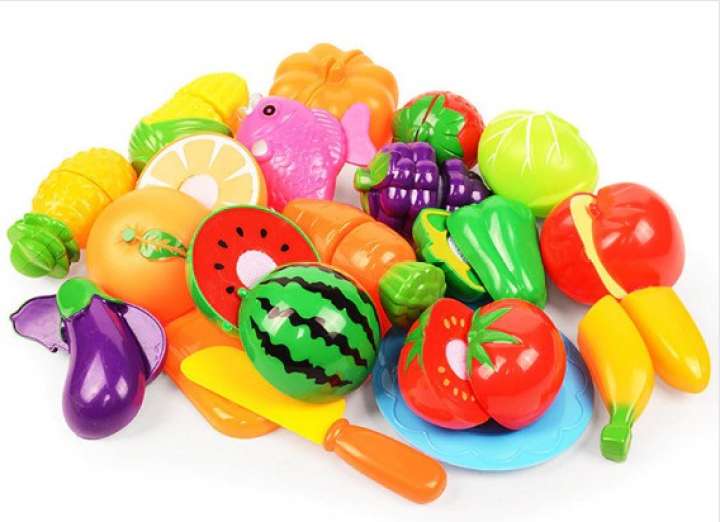 ALLAMWAR Children Kitchen Toys Plastic Fruits And Vegetables Toys Cutting Veget Fruit Toy Pretend Play Food Pizza Kitchen Kids Toys Children Kitchen Toys Plastic Fruits And Vegetables Toys Cutting Veg...