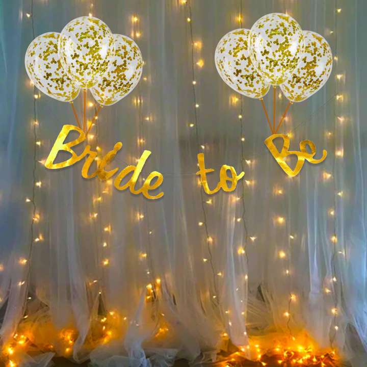 Party Propz Bride To Be Decoration Set 10Pcs With Bride To Be Banner Confetti Balloon and Led Fairy Light Bridal Shower Decorations Items Bachelorette Props Price in India Buy Party Propz Bride To