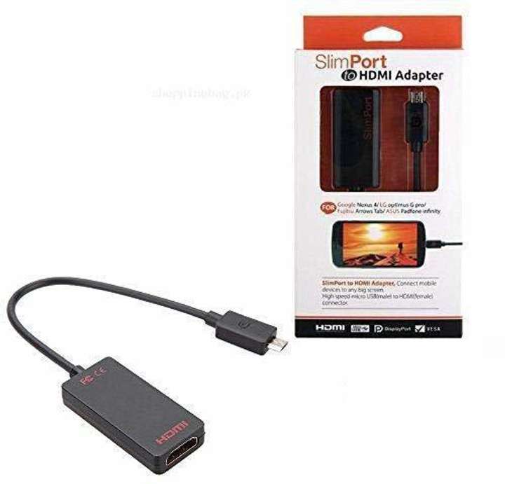 TERABYTE Genuine Slimport to HDMI Adapter Connect Any MyDP Enabled Mobile Devices to 1080p 3D 3k HDTV Dual Slim Port Micro USB Connector to HDMI for LG G2 Google Nexus 4 E960 Nexus 7 II