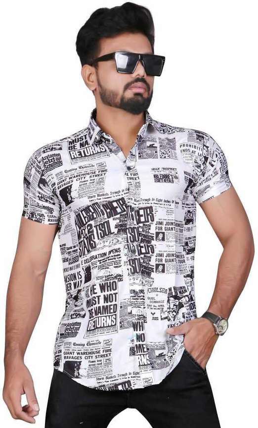 SYSBELLA FASHION Men Printed Casual Black White Shirt Buy SYSBELLA FASHION Men Printed Casual Black White Shirt Online at Best Prices in India Flipkart