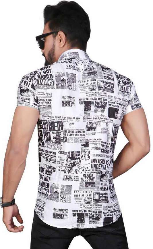 Newspaper printed shirt discount