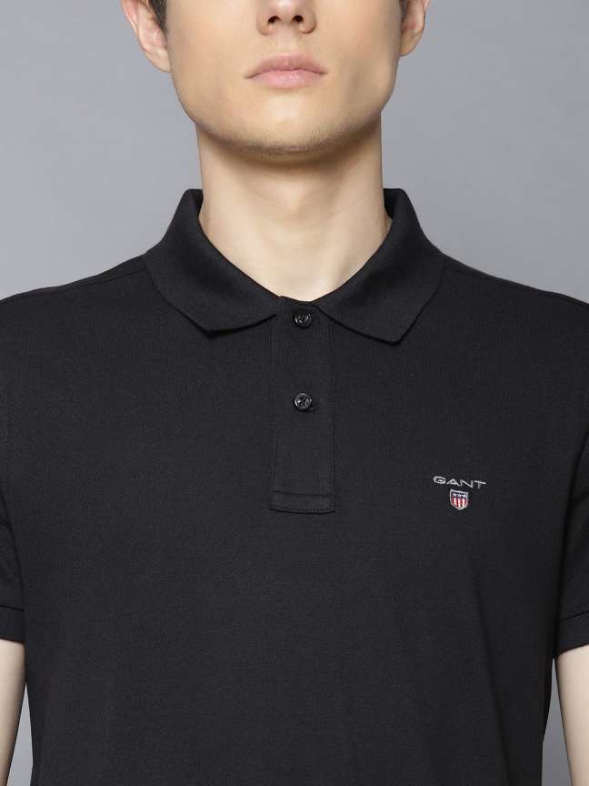 Gant Solid Men Polo Neck Black T Shirt Buy Gant Solid Men Polo Neck Black T Shirt Online at Best Prices in India Flipkart