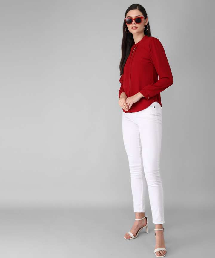 club factory fashion Women Solid Casual Maroon Shirt Buy club factory fashion Women Solid Casual Maroon Shirt Online at Best Prices in India Flipkart