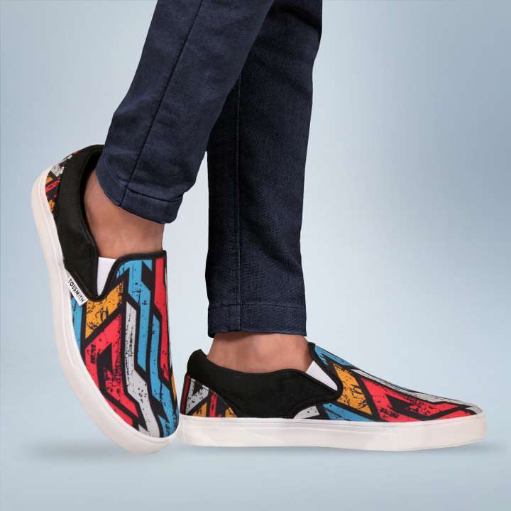 Multicolor slip on sneakers clearance