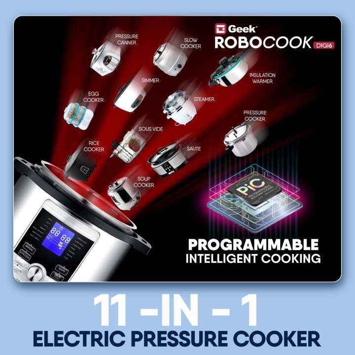 Geek Robocook D5 11 in 1 Smart Rice Cooker Electric Pressure Cooker Food Steamer Slow Cooker Travel Cooker Price in India Buy Geek Robocook D5 11 in 1 Smart