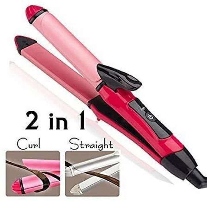 KAVYA 2 in 1 Hair Straightener and Curler Perfect Ladies Curly Hair Machine Curl Secret with Ceramic Plate For Women 2 in 1 Hair Straightener and Curler Perfect Ladies Curly Hair Machine