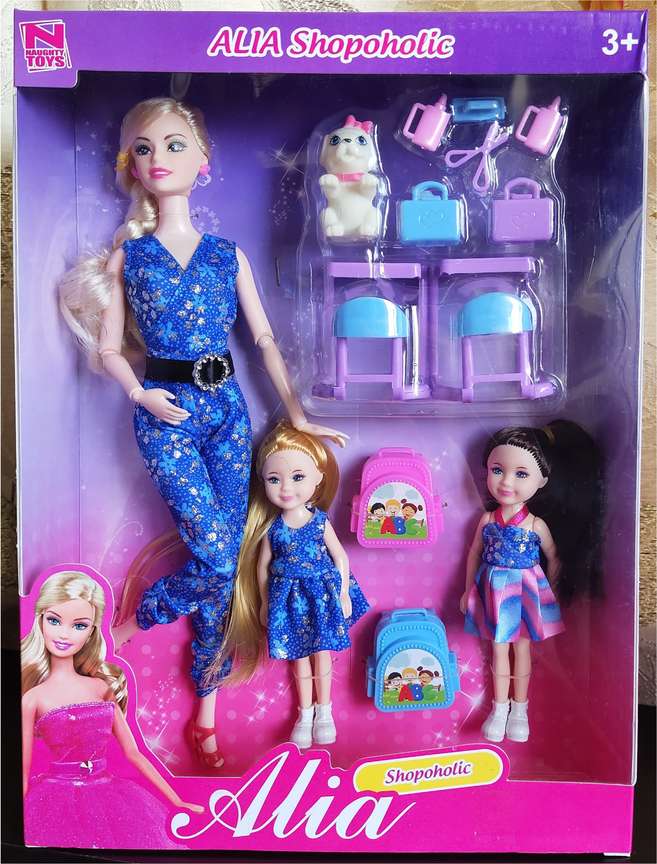 Naughty toys Miss Alia Shopoholic Barbie Doll house set with 2 baby doll and accessories. Miss Alia Shopoholic Barbie Doll house set with 2 baby doll and accessories. shop for