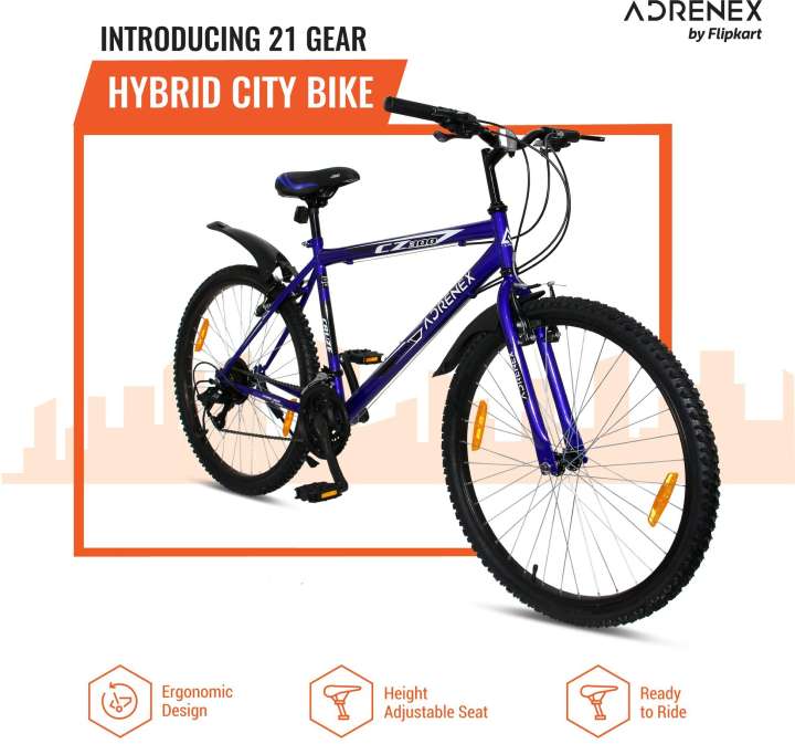 Adrenex by Flipkart CZ300 85 Assembled 26 T Hybrid Cycle City Bike Price in India Buy Adrenex by Flipkart CZ300 85 Assembled 26 T Hybrid Cycle City Bike online at Flipkart