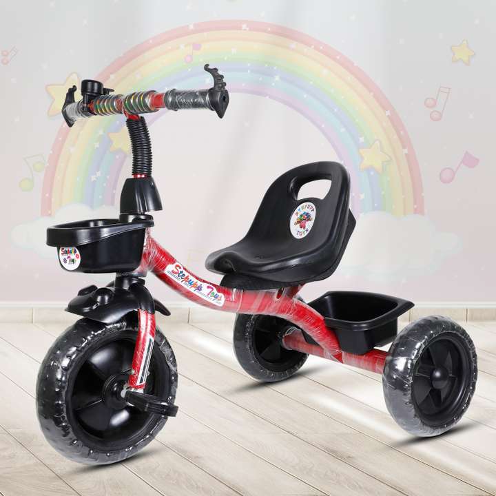 Kayoksh BABY TRICYCLE FOR KIDS WITH BASKET YELLOW COLOUR KIDS TRICYCLE RECOMMENDED TRICYCLE FOR BABY GIRL OR TRICYCLE FOR BABY BOY OR TRICYCLE FOR TODDLER GIRL OR TRICYCLE FOR TODDLER BOY RECOMMENDED