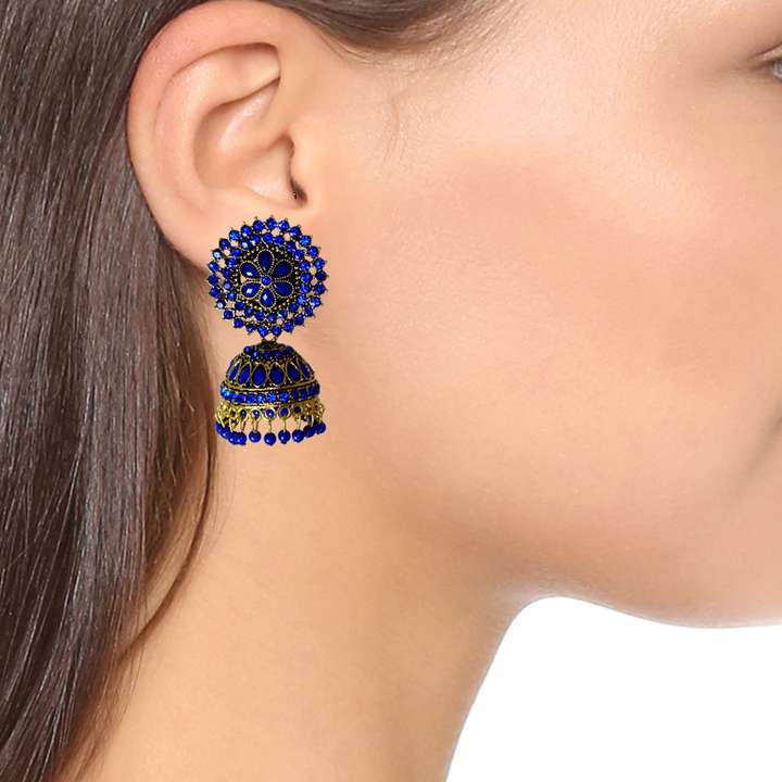 Navy blue jhumka sale