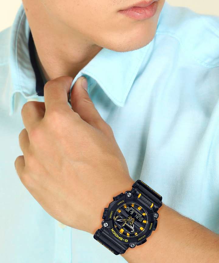 CASIO G Shock G SHOCK Black Yellow Dial Resin Strap Analog Digital Watch For Men Buy CASIO G Shock G SHOCK Black Yellow Dial Resin Strap Analog Digital Watch For Men GA 900A 1A9DR G1048 Online at