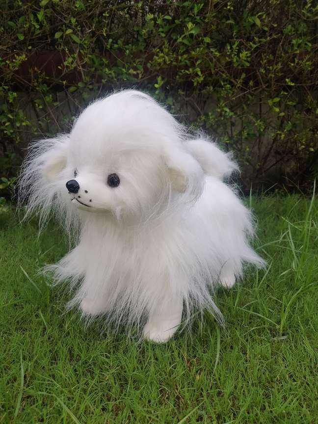 White pomeranian plush hotsell