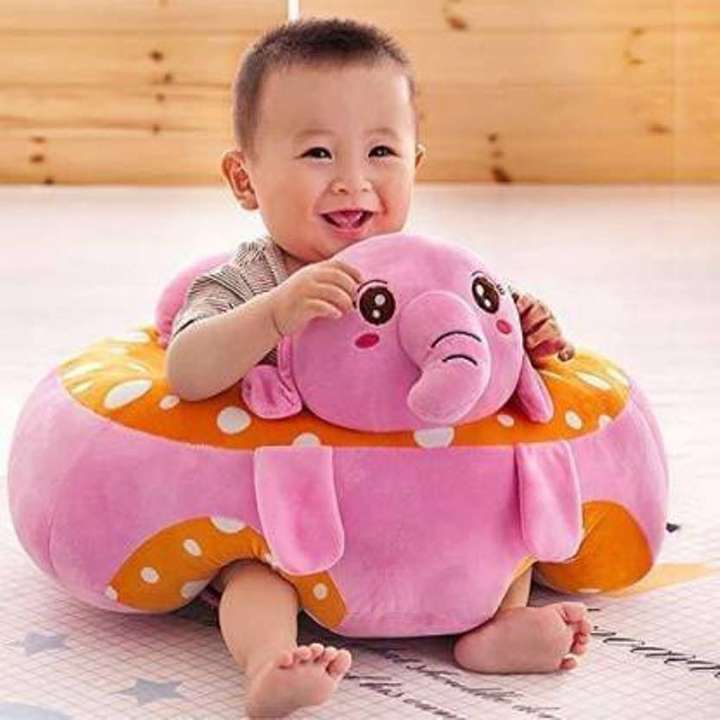 SAMcry Premium Quality Stuffed Spongy sofa seat Baby sofa for toddlers Elephant Shape Soft Plush Cushion Baby Sofa Seat Baby sitting chair nursery pillow protectors baby sofa for 0.6 4 Year 360 Degree...
