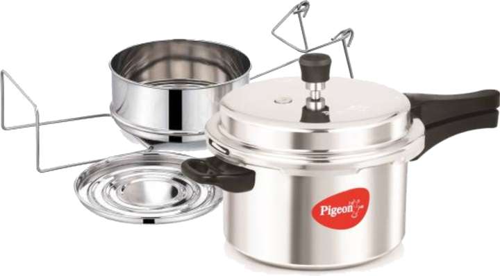 Pigeon 5 L Cooker with Suitable Stainless Steel Cooker Separator 5 L Outer Lid Induction Bottom Pressure Cooker Price in India Buy Pigeon 5 L Cooker with Suitable Stainless Steel Cooker