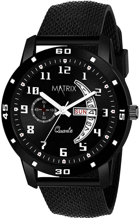 MATRIX DD 84 Day Date Black Dial Silicone Strap Analog Watch For Men Buy MATRIX DD 84 Day Date Black Dial Silicone Strap Analog Watch For Men