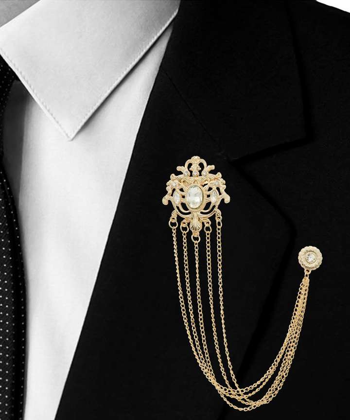 Real gold brooch for mens online
