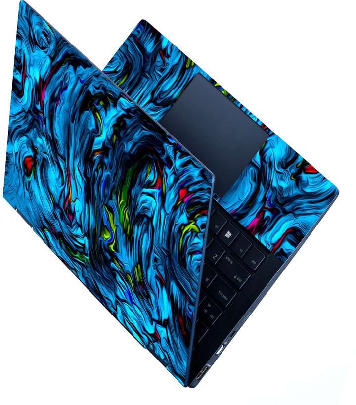 FineArts HD Printed Full Panel Laptop Skin Sticker Vinyl Fits Size Upto 15.6 inches No Residue Bubble Free Blue Abstract Self Adhesive Vinyl Laptop Decal 15.6 Price in India Buy