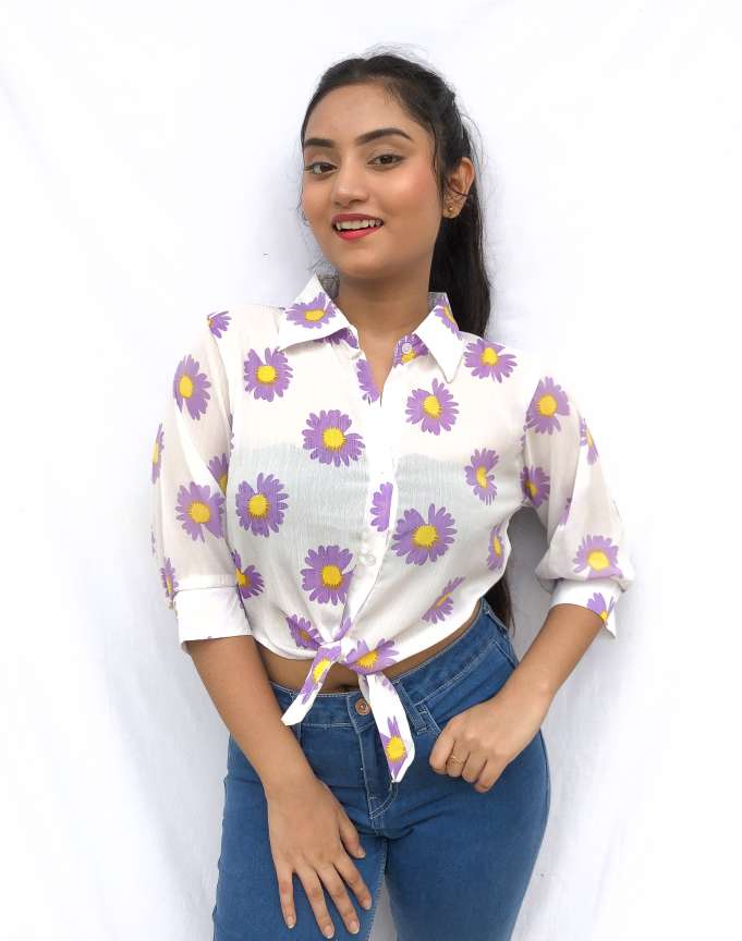 Fashion Fiesta Girls Printed Casual White Shirt Buy Fashion Fiesta Girls Printed Casual White Shirt Online at Best Prices in India Flipkart