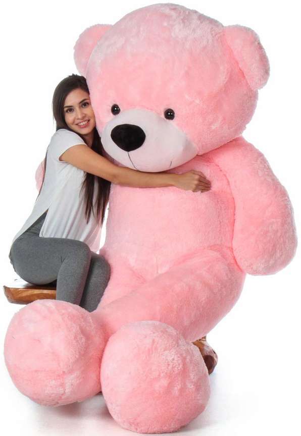 Swag Traders Long Soft Lovable huggable Cute Giant Life Size Teddy Bear washable Child Safe Best for Birthday Gift valentine Gift for Girlfriend 5 FEET PINK 152 cm Long Soft