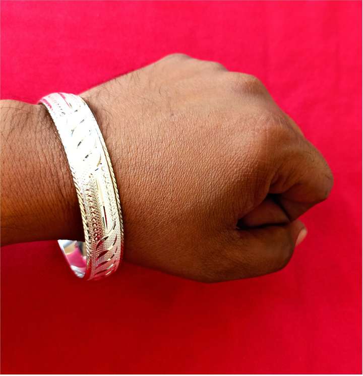 Silver kada with price on sale