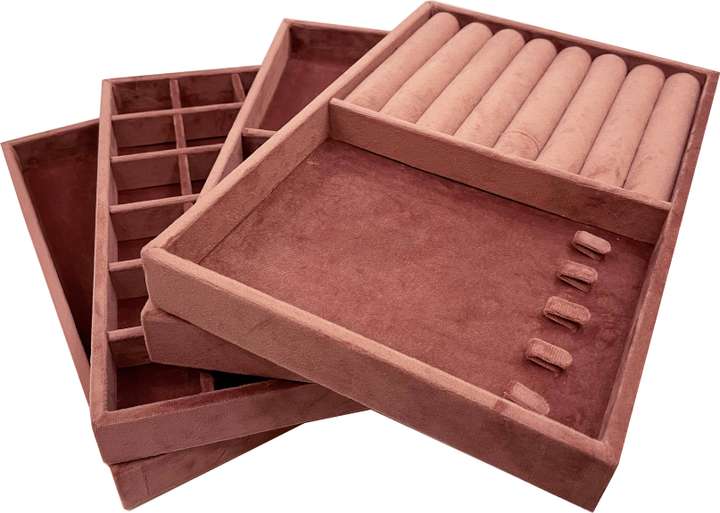 Velvet stackable jewelry trays on sale